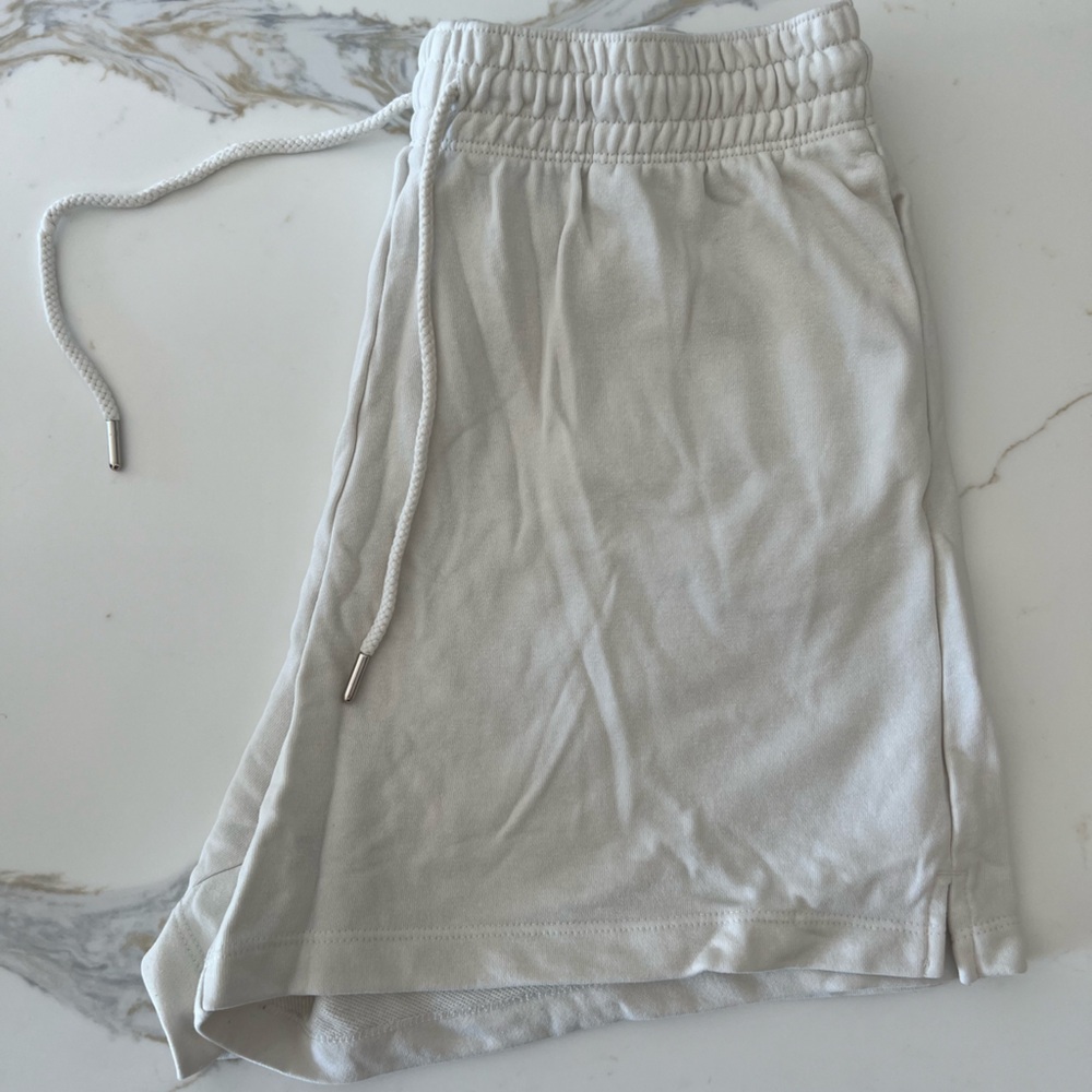 White H&M essentials sweatshirts with pockets and drawstring
